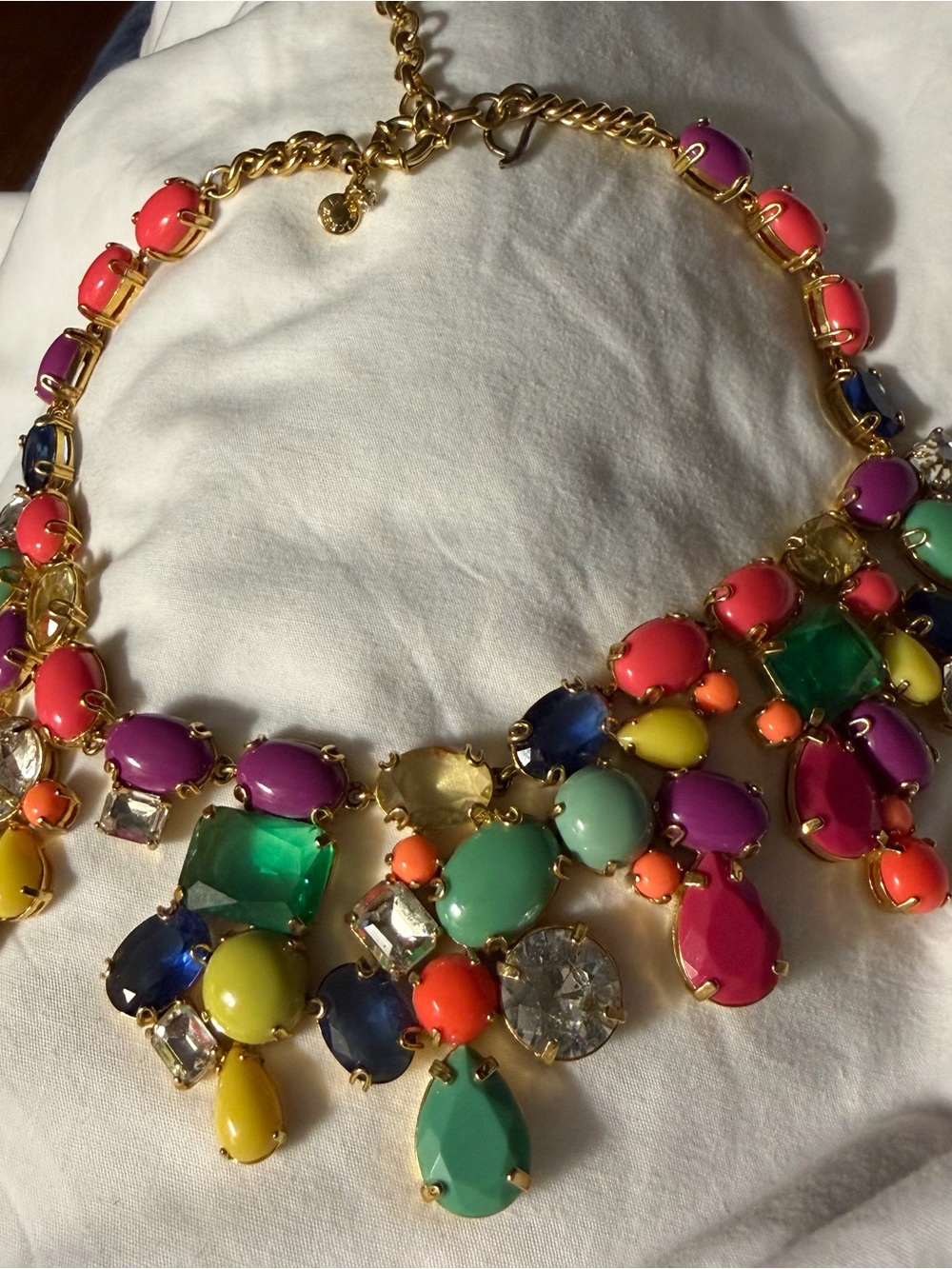 J. Crew Multicolor Statement Bib Necklace - Gold Tone